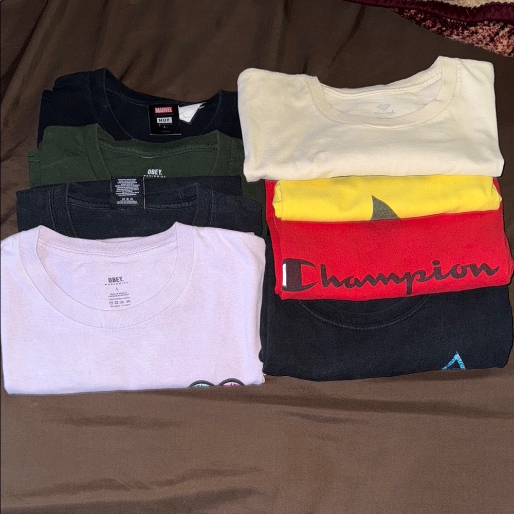 MEDIUM T-SHIRT BUNDLE WORN HUF OBEY DIAMOND SUPPLY